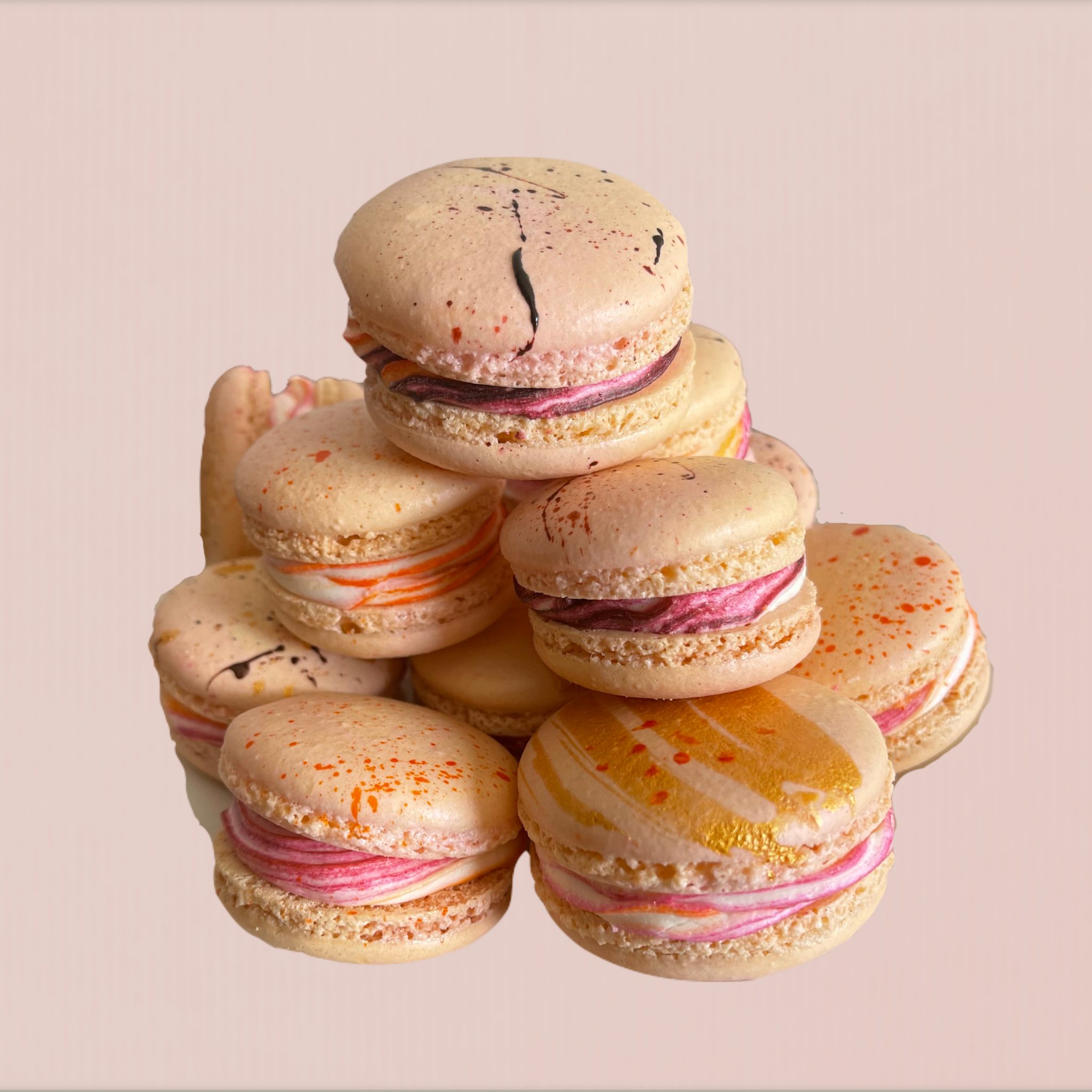 Orangesicle macarons with orange buttercream
